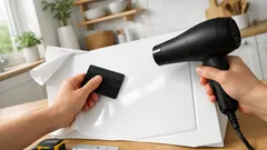 Kontaktimuovi kaapinoveen ilman kuplia: 9 askelta siistiin lopputulokseen