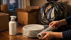 Kolme nerokasta pakkausniksiä muuttoon: vaatteet, nesteet ja astiat ilman sotkua