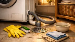 Pesukone haisee tunkkaiselta? Tarkista viemäriliitos ja lattiakaivo – syy löytyy usein sieltä