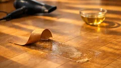 Näin poistat teipin liimajäljen lattiasta ilman raaputtamista: hiustenkuivaaja + ruokaöljy